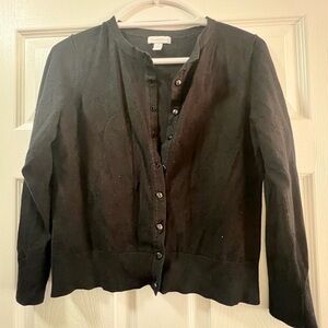 Charter Club Elegant Black Buttoned Sweater